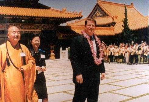 Image result for al gore buddhist temple